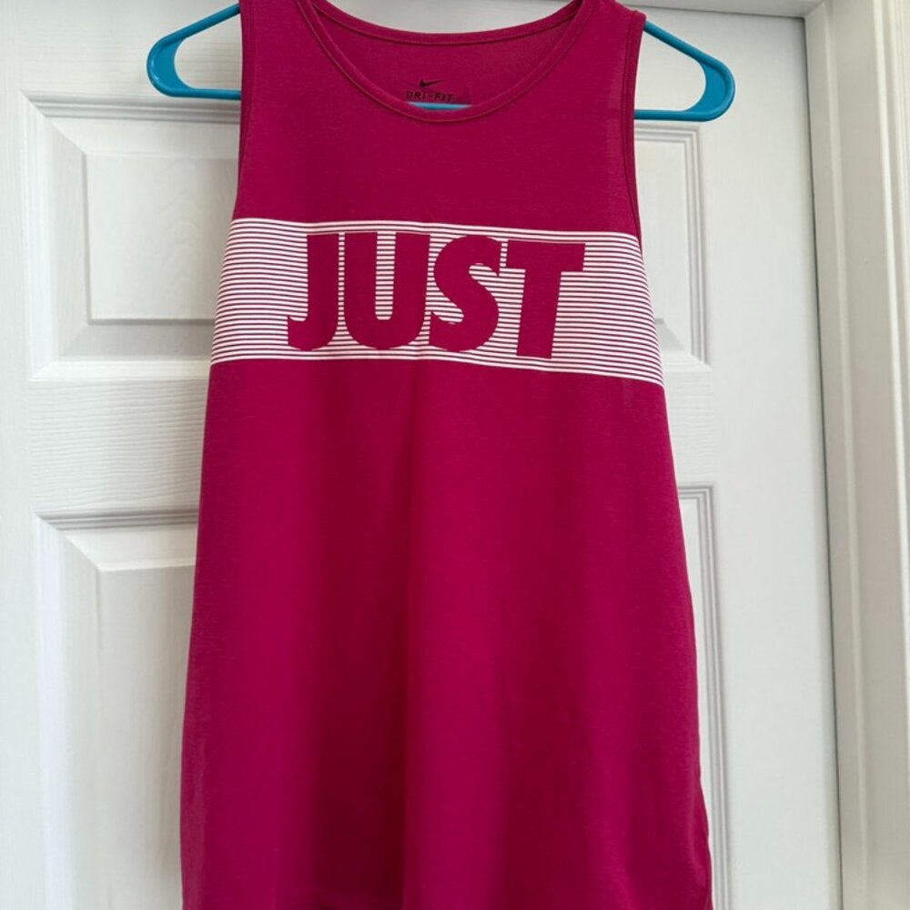 Women's Nike Pink Just Do It Dri Fit Tank Top Size Large